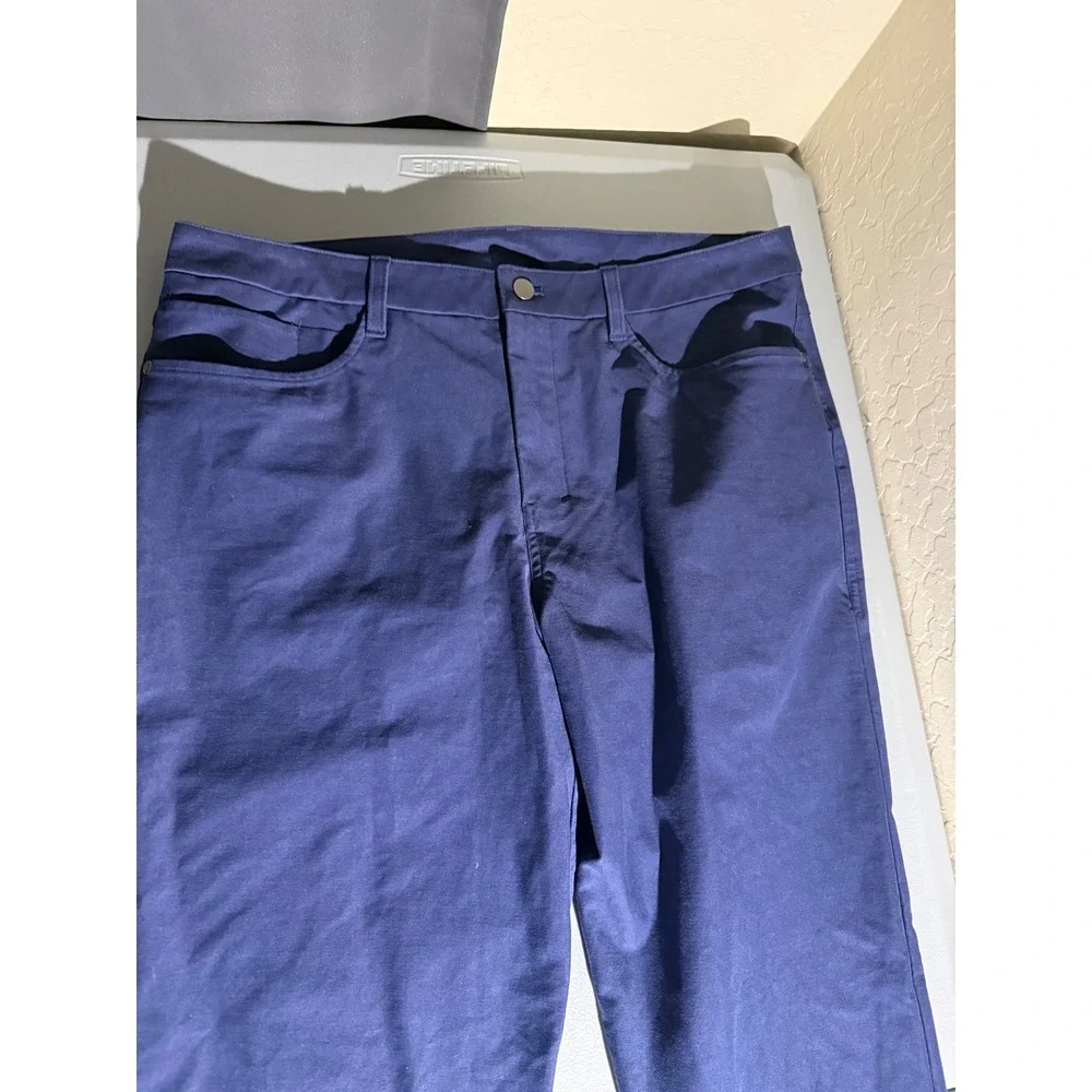 Lululemon ABC Pant Classic-Fit 32 Warpstreme Navy Blue Mens 36 LM5AQJS